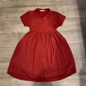 Red Button-Up Dress